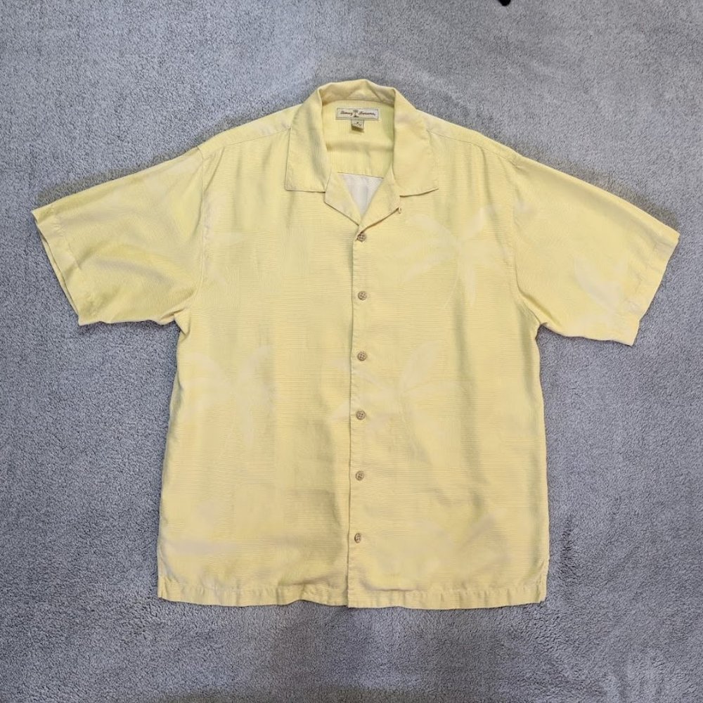Tommy Bahama 100% Silk Yellow Men's Shirt